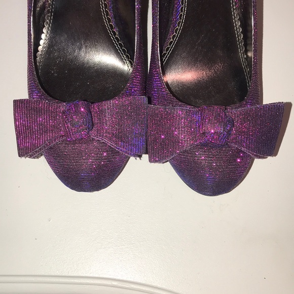 Sole Obsession purple + pink sparkle glitter heels - Picture 6 of 6